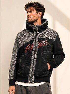Oxygen Y2K Streetwear Zip Jacket Spell Out Logo Metallic Archive Sz XL